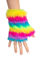 gants sans doigts en peluche arc-en-ciel