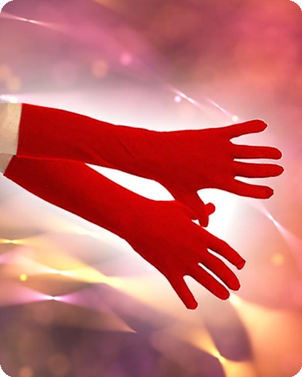 Gants stretch 40 cm rouges