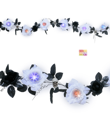 Garland with flowers and skulls halloween with light