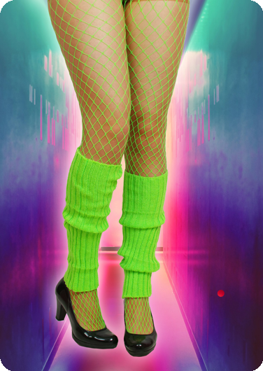 Gebreide Beenwarmers party fluogroen