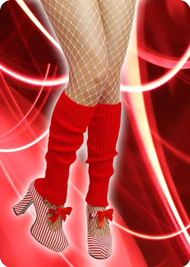 Gebreide Beenwarmers party rood