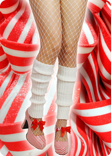 Gebreide Beenwarmers party wit