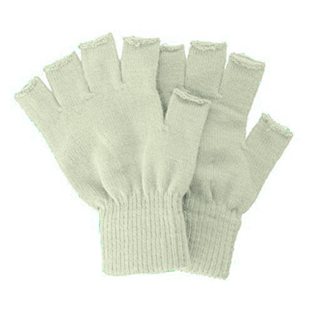 Gebreide vingerloze handschoenen beige