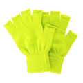 Gebreide vingerloze handschoenen fluogeel