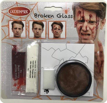 gebroken glas make-up kit