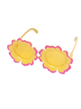 Gele/roze bloemen bril