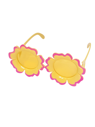 Gele/roze bloemen bril