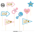 Gender reveal babyshower photobooth set