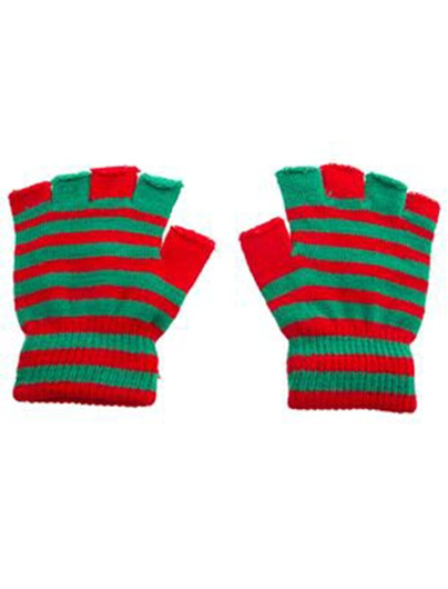 gestreepte handschoenen rood/groen