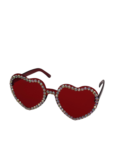 Glasses heart with red stones