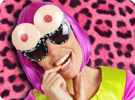 Glasses with breasts black