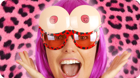 Glasses with breasts Red