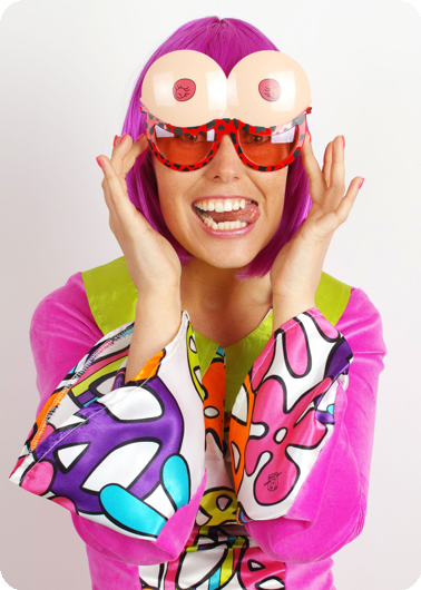 Glasses with breasts Red