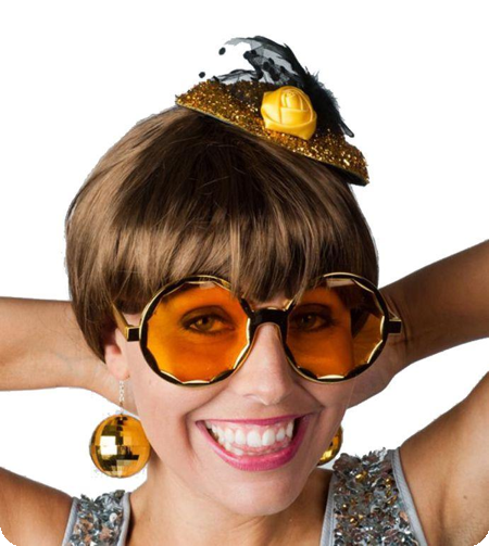 Glasses with disco balls gold