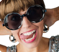 Glasses with disco balls silver