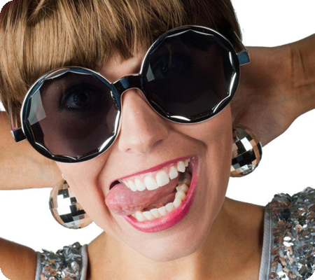 Glasses with disco balls silver