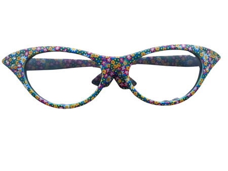 Glasses with flower pattern hippie