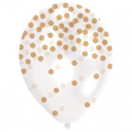 Glitter ballon goud 6 stuks
