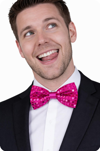Glitter bow tie fuchsia