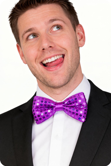 Glitter bow tie purple