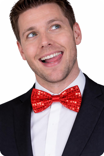 Glitter bow tie red
