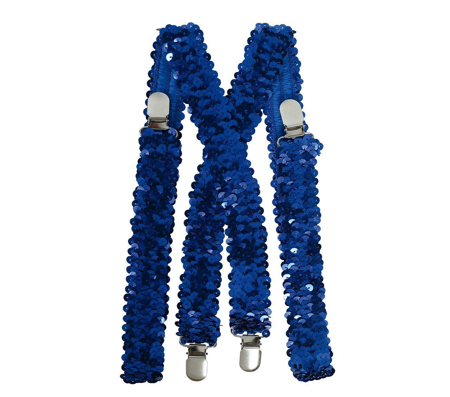Glitter bretellen blauw