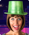 Glitter Buishoed funky fluogroen