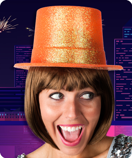 Glitter Buishoed funky oranje