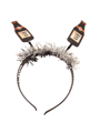 Glitter diadeem happy new year met champagneflessen