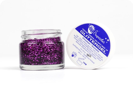 Glitter gel potje fuchsia 15 ml