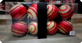 Glitter grote rood/goud Kerstballen 8 stuks