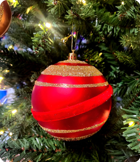 Glitter grote rood/goud Kerstballen 8 stuks
