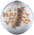 Glitter happy newyear papieren bol decoratie