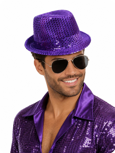 Glitter hat purple