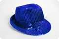Glitter hoedje maffia disco blauw