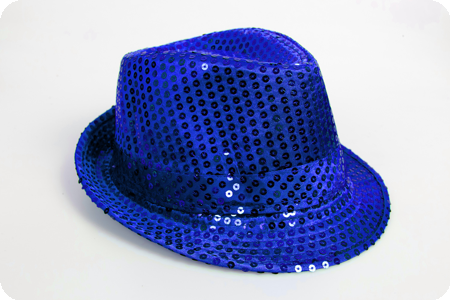 Glitter hoedje maffia disco blauw