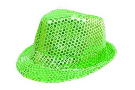 Glitter hoedje maffia disco fluogroen