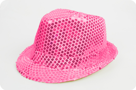 Glitter hoedje maffia disco fuchsia