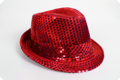 Glitter hoedje maffia disco rood