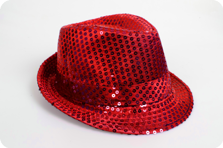 Glitter hoedje maffia disco rood