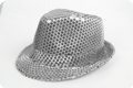 Glitter hoedje maffia disco zilver