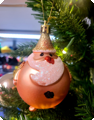 Glitter kerstman ballen goud 6 stuks