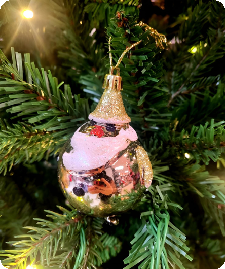 Glitter kerstman ballen goud 6 stuks