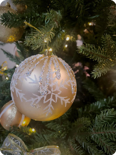 Glitter luxe grote gouden Kerstballen 8 stuks