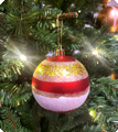 Glitter luxe Kerstballen 6 stuks rood, wit, goud