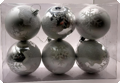 Glitter luxe zilver Kerstballen 6 stuks