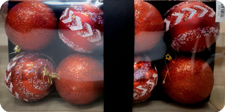 Glitter luxury large red Christmas baubles 8 pieces