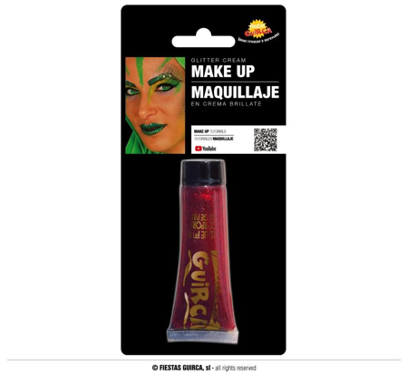 Glitter make-up gel rood