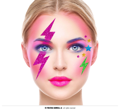 Glitter makeup sticker retro
