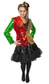 Glitter pailletten jas voor dames rood-geel-groen